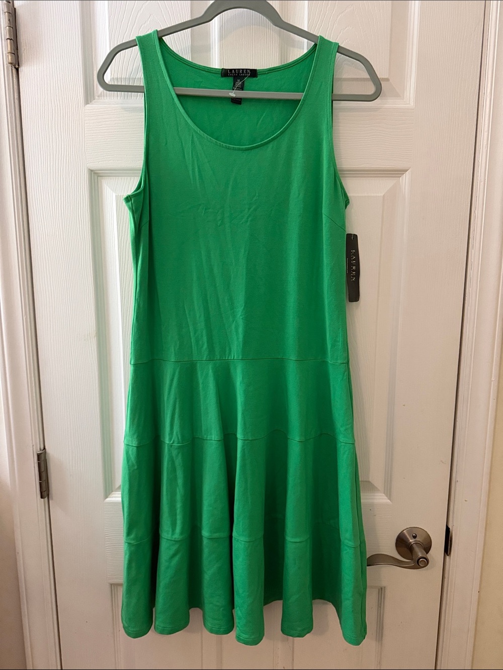 Lauren Ralph Lauren green tiered tank dress sz M